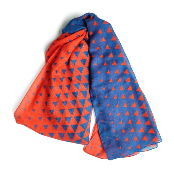 Scarf . TRIANGULO . Red blue . edited by muse