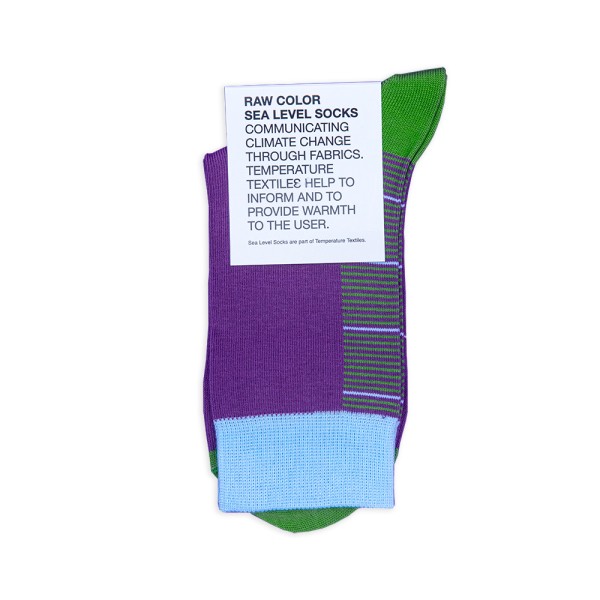 SEA LEVEL SOCKS . Purple / Light Blue / Green