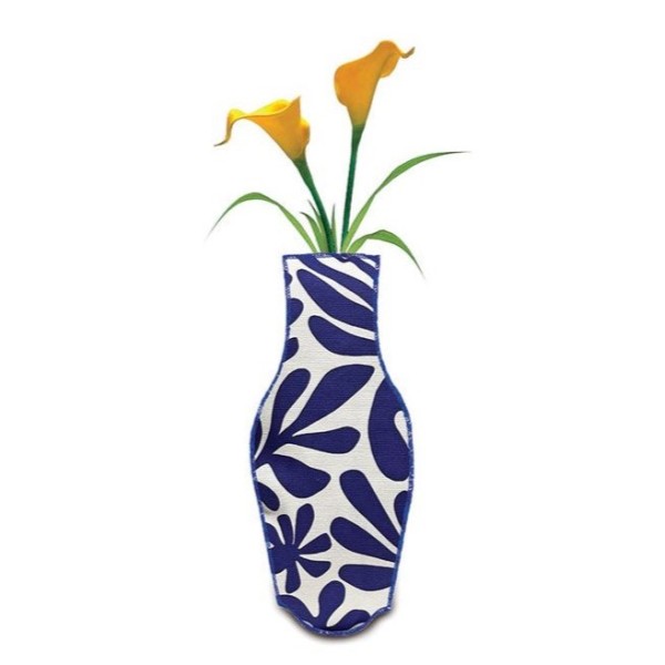 Cotton Vase . WHITE BLUE