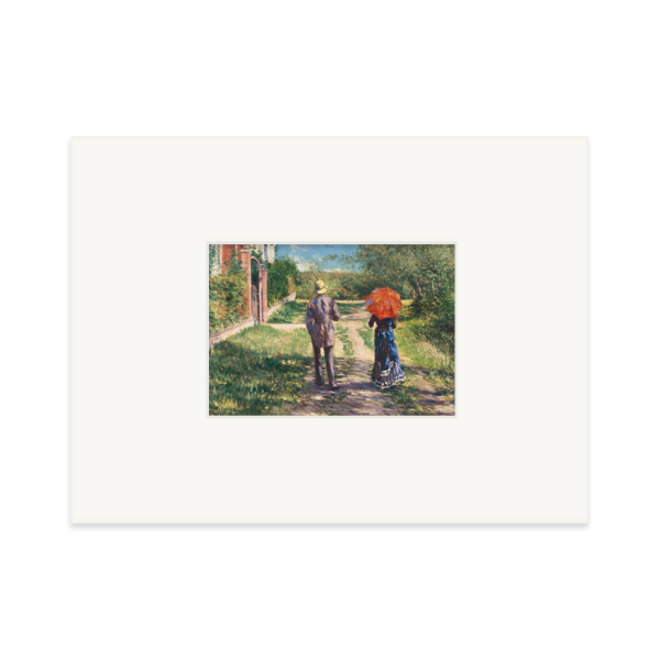 Postcard Din A6 with Passepartout . COUPLE ON A WALK . edited by muse